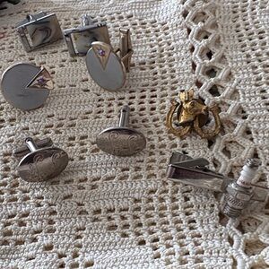 Vintage Silver and Gold Cufflinks Sets and tie tacks